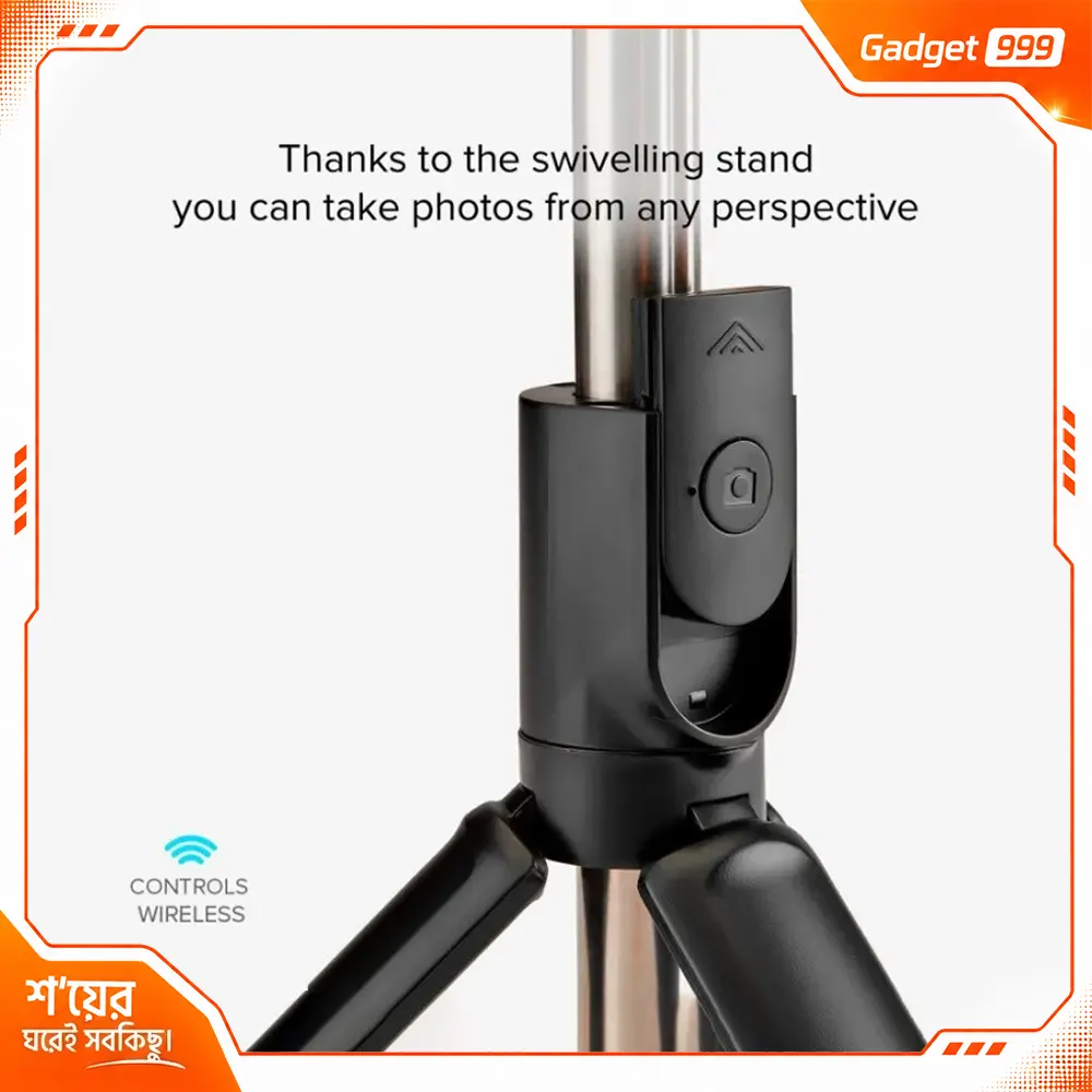 Q07 ওয়্যারলেস ব্লুটুথ সেলফি স্টিক ও ট্রাইপড (LED লাইটসহ)