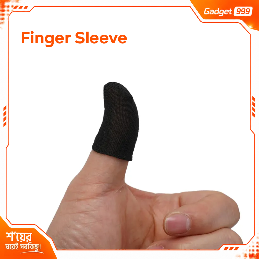 1 Pair Gaming Finger Sleeve Thumb Gloves-১ জোড়া কালো