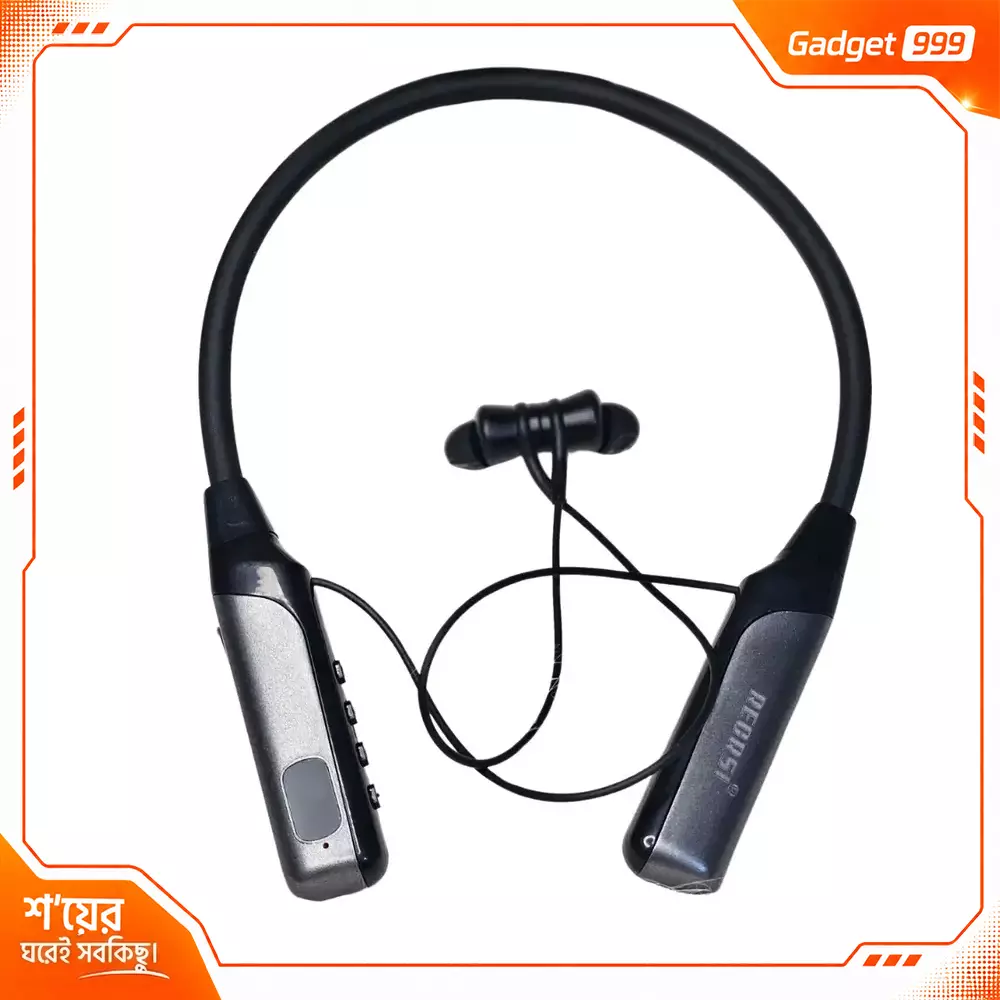 Recrsi RE-NY060 Wireless Bluetooth Neckband Earphone 200 Hours Backup, Digital Display, Type-C Charging